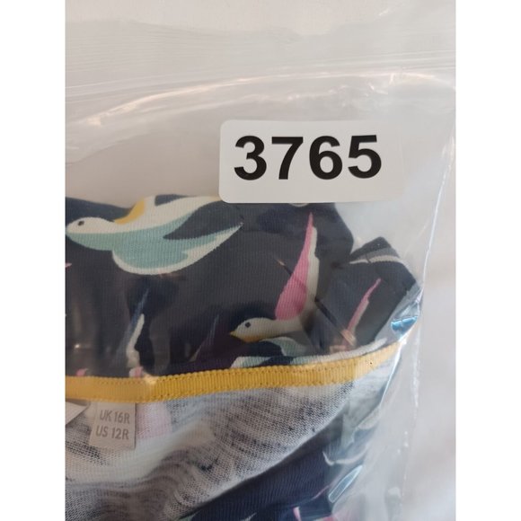 Boden Dress Womens Sz 12 R Blue Bird Print Doves 3/4 Sleeve Pockets Knit Casual - Picture 12 of 12